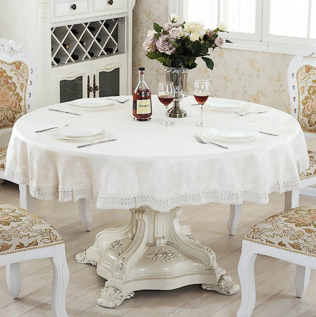 New Elegant Flowers Jacquard Round Tablecloth Rectangular Side Table New Elegant Flowers Jacquard Round Tablecloth Rectangular Side Table Furniture Covers All Purpose Cover Cloth Square Ne Zc036