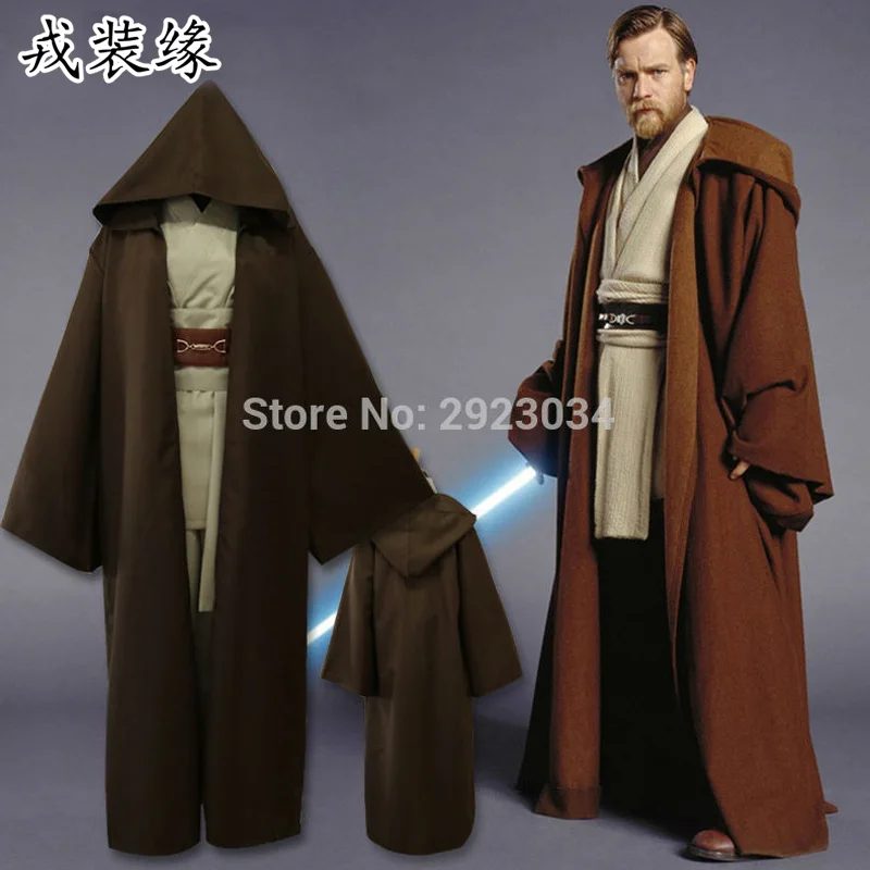 Star wars jedi knight костюм взрослых мужчин в оби-ван кеноби боевые костюмы косплей