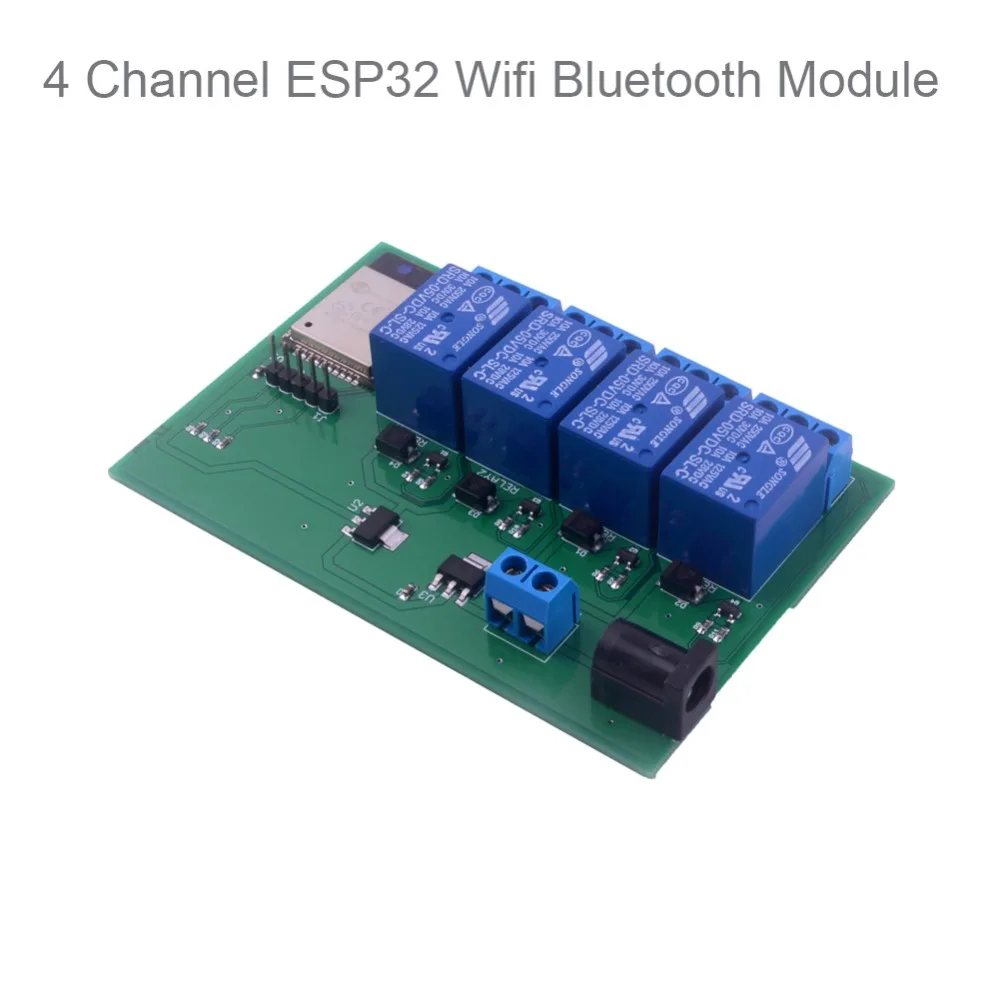 

ESP32S 4 Channel Wifi Bluetooth Network Relay Module IOT Phone APP Control, Support for Android APP for Smart Home DIYMall