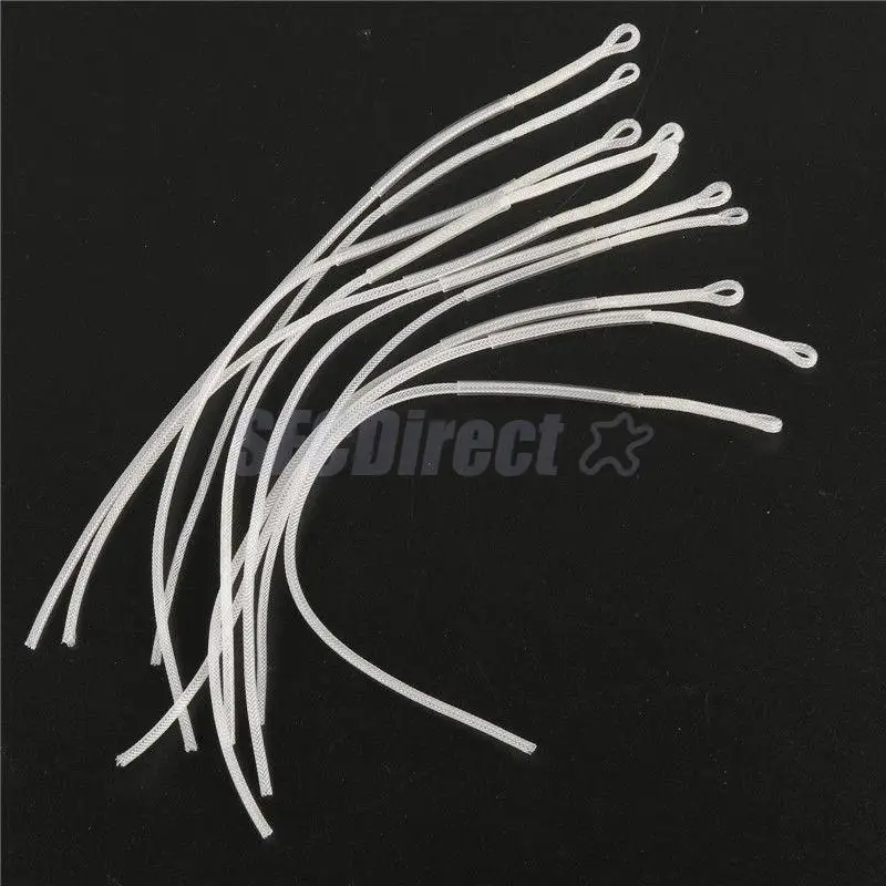 10Pcs Braided Fly Fishing Line Leader Loop Connectors White Capacity 50