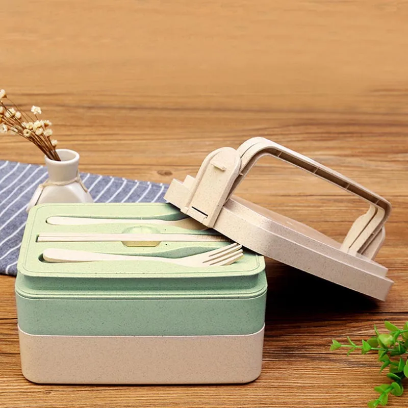 

Wheat Straw Multifunctional Preservatio Lunch Boxs Containers With Compartments Microwave Bento For Kids Picnic Food Container 8