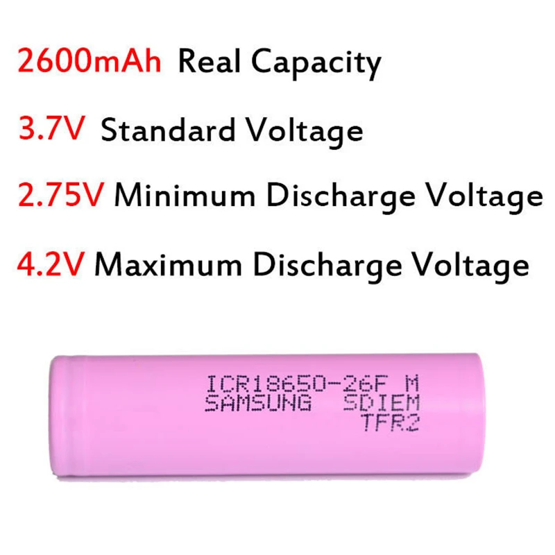 4 шт. литий ионные аккумуляторы 2600 мАч 3 7 в 18650 26F для Samsung + 1 зарядное устройство 803C