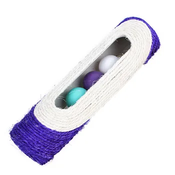 

Pet Cat Rolling Sisal Scratching Post Trapped With 3 Ball Training Novely Toy