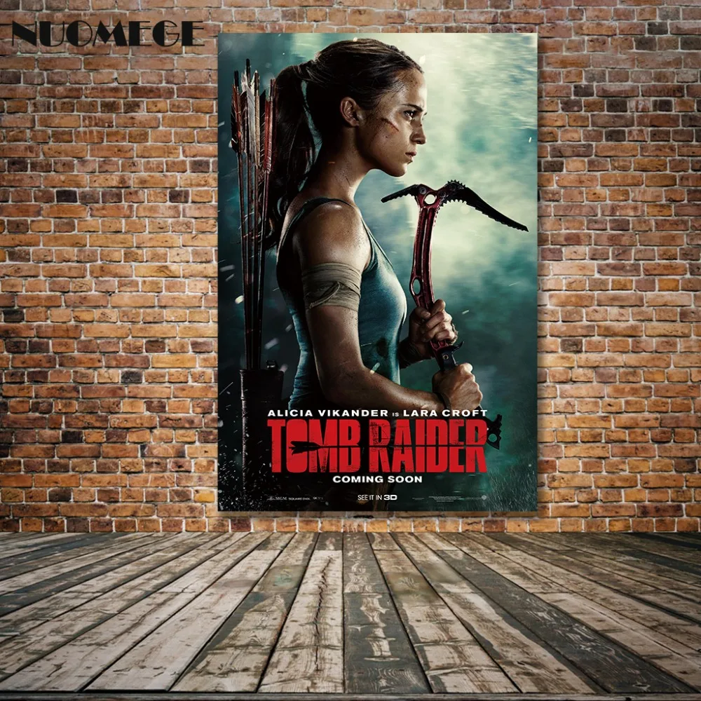 NUOMEGE Tomb Raider Lara Croft постеры для кино арта Печать 12x18 24x36 дюймов на шелковой