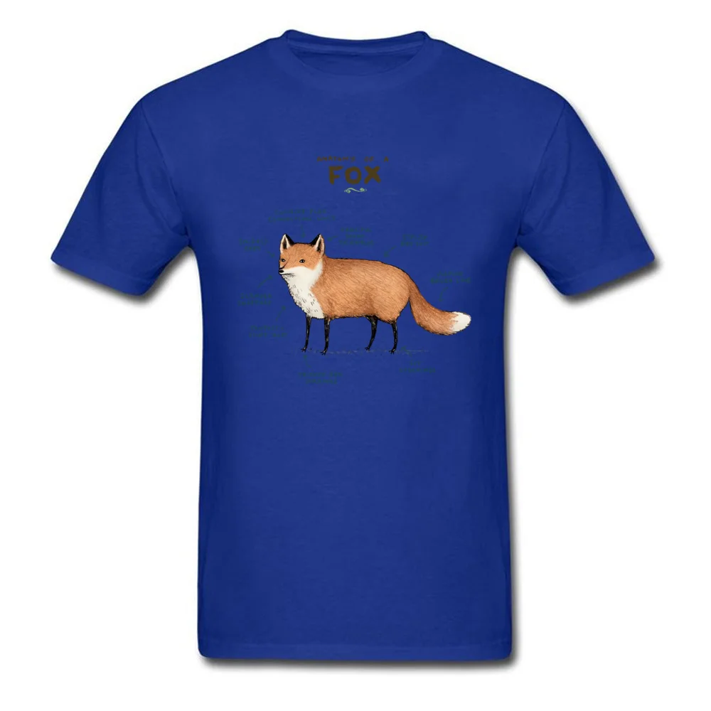 Anatomy of a Fox 3D Printed Tops Tees Short Sleeve for Men Pure Cotton Thanksgiving Day Crew Neck T Shirts Unique Tees Family Anatomy of a Fox blue