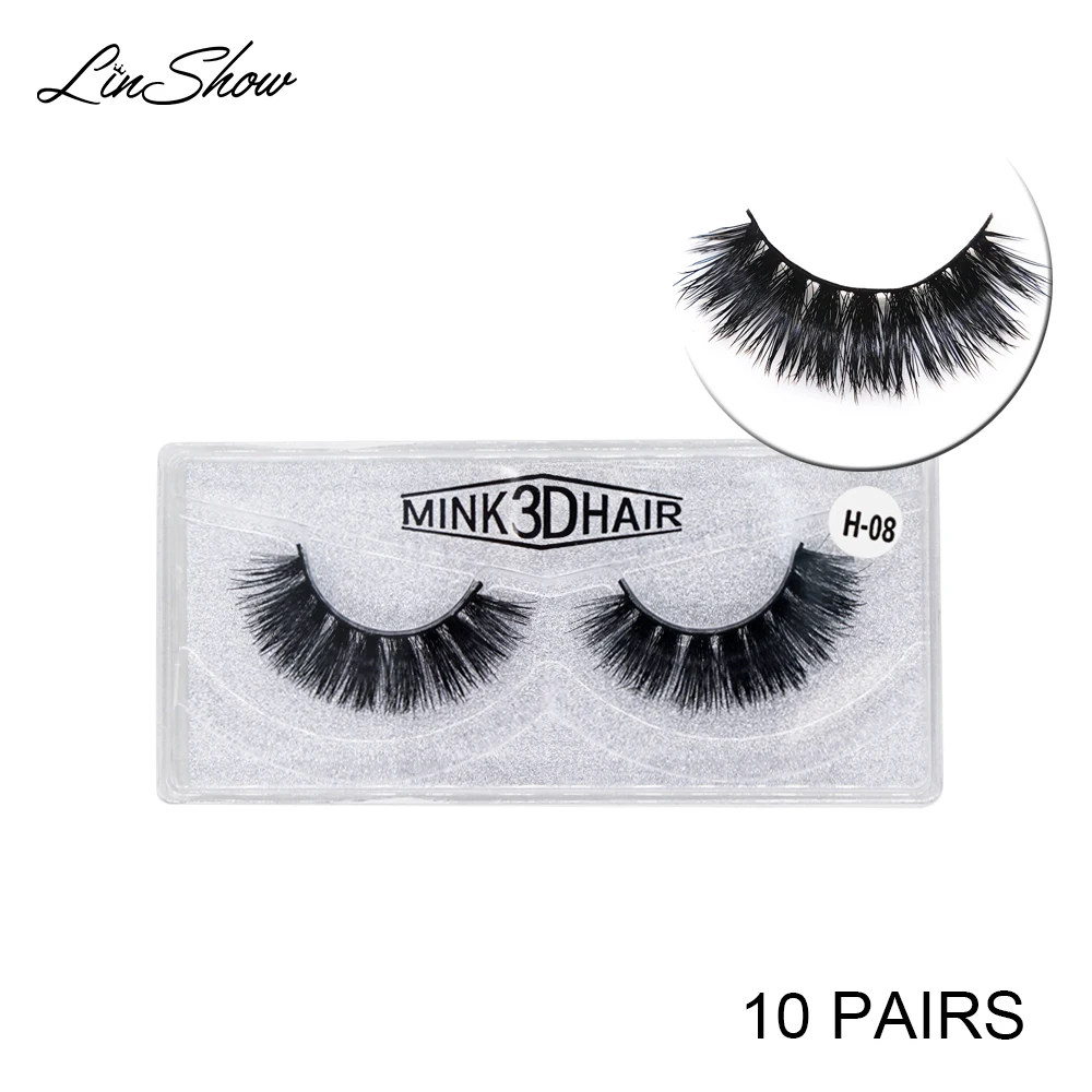 LinShow Wholesale 10 Pairs 3D Mink Eyelashes Natural Long Thick False Lashes Hand Made Full Strip Eyelash Makeup Tools | Красота и