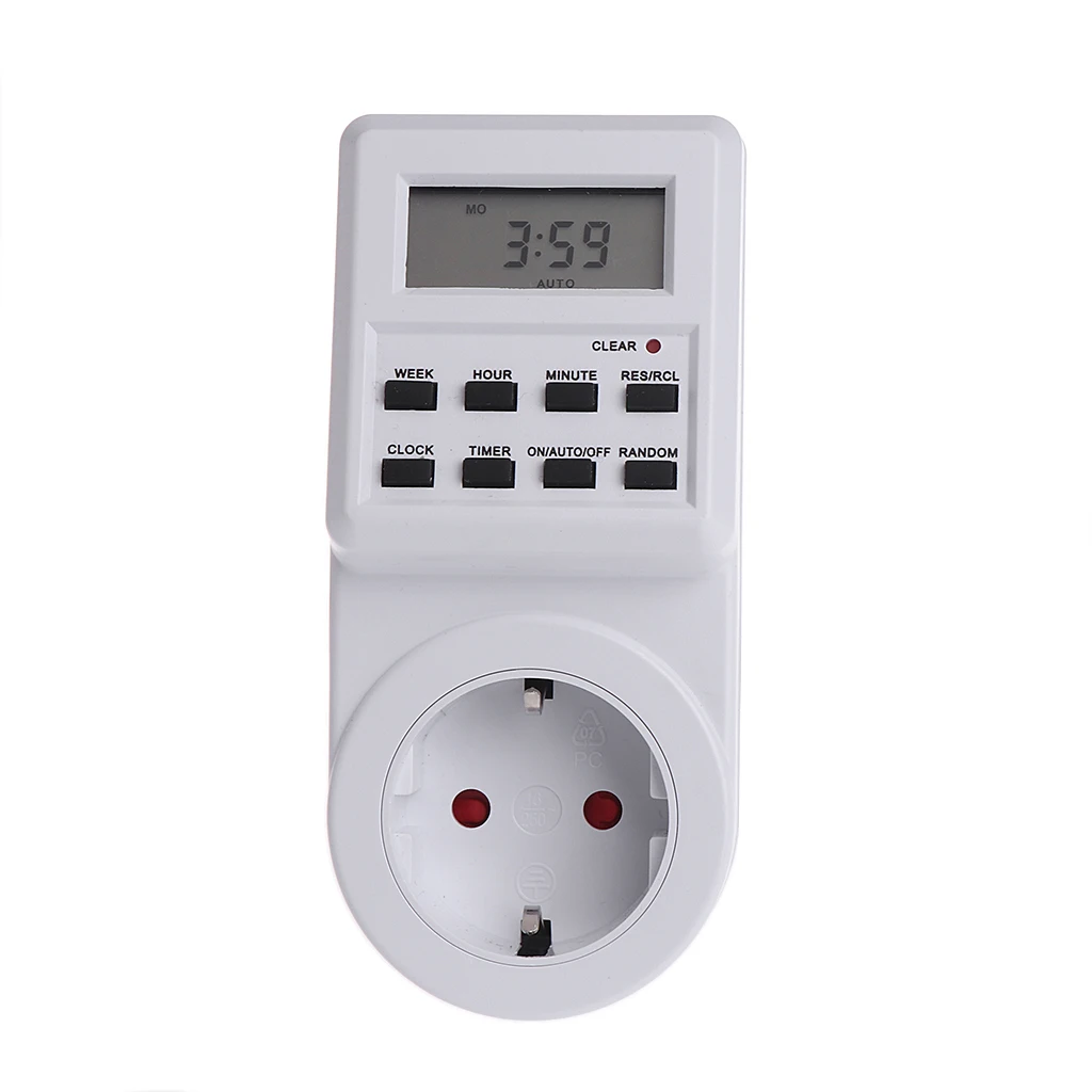 

LCD Display Plug-in Programmable Timer Switch Socket with Clock Summer Time Random Function