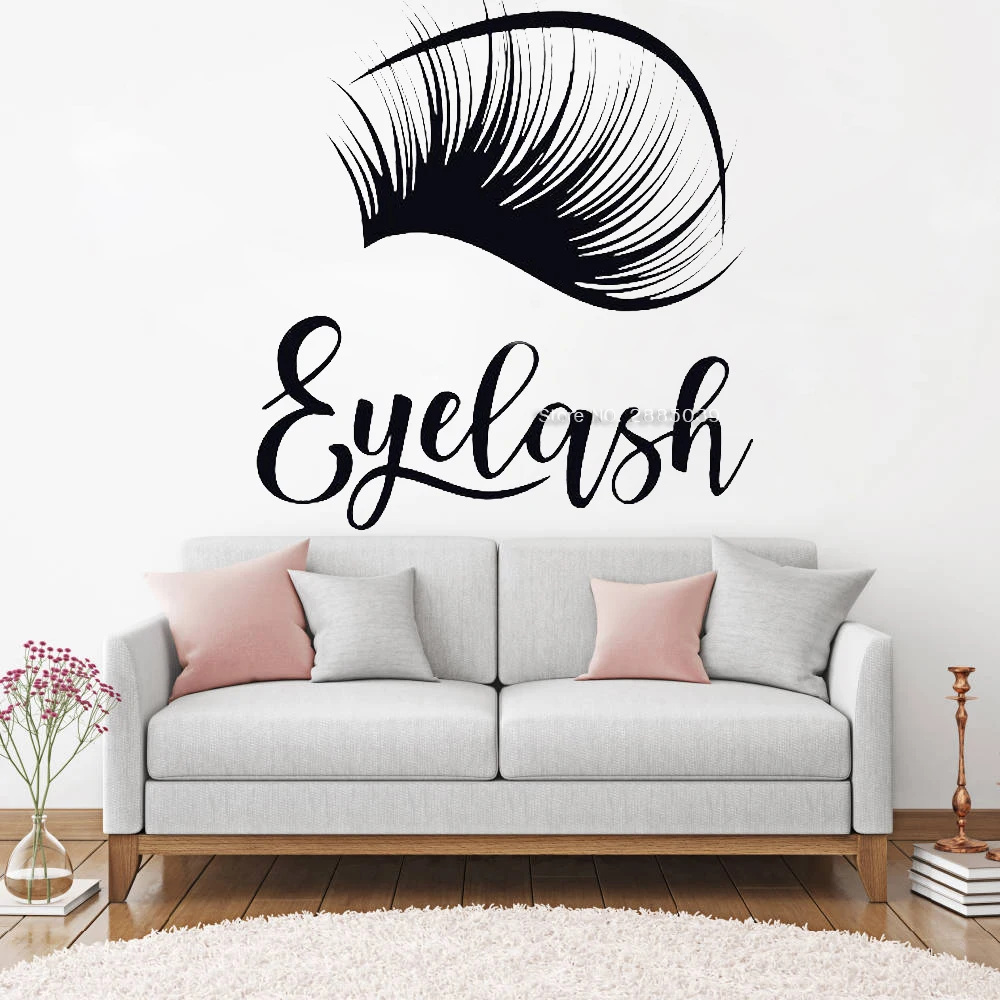 Eyelash Quotes Lashes Sign Decals Wall Sticker Eyelashes Salon Shop Decor Murals Logo Eyebrows Brows New LC1365 | Дом и сад