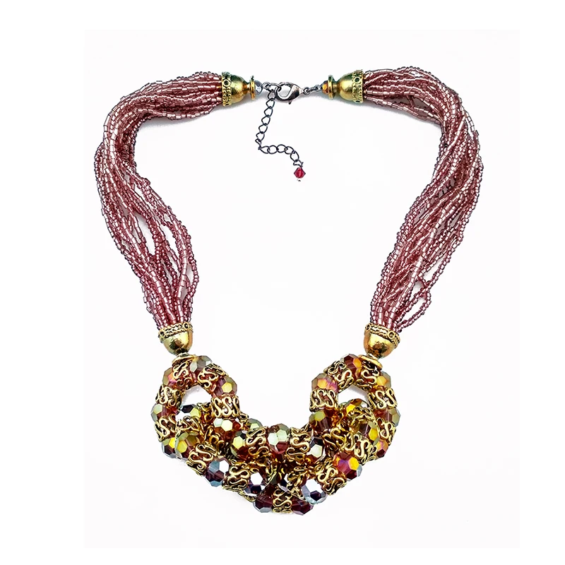 Buy Elegant Women Multi Chain Crystal Pendant Necklace Long Chain Necklaces for