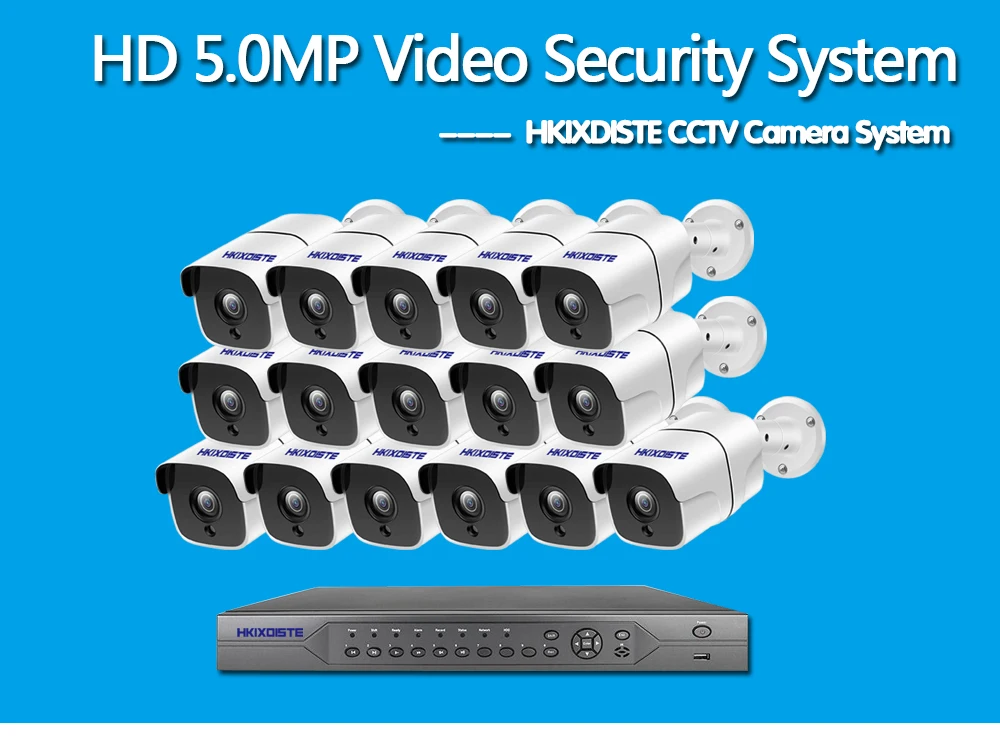 H.265 POE CCTV камера система безопасности NVR 16CH Full HD 4K 5MP комплект подключи и играй для наружного наблюдения IP камера комплект POE оборудование