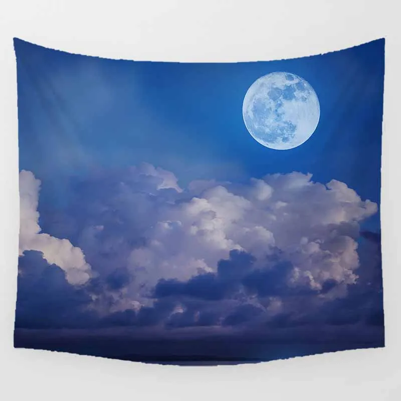 Красивый ночной лунный пейзаж большой гобелен настенный напечатанный гобелен для домашнего декора гобелен для гостиной - Цвет: 20