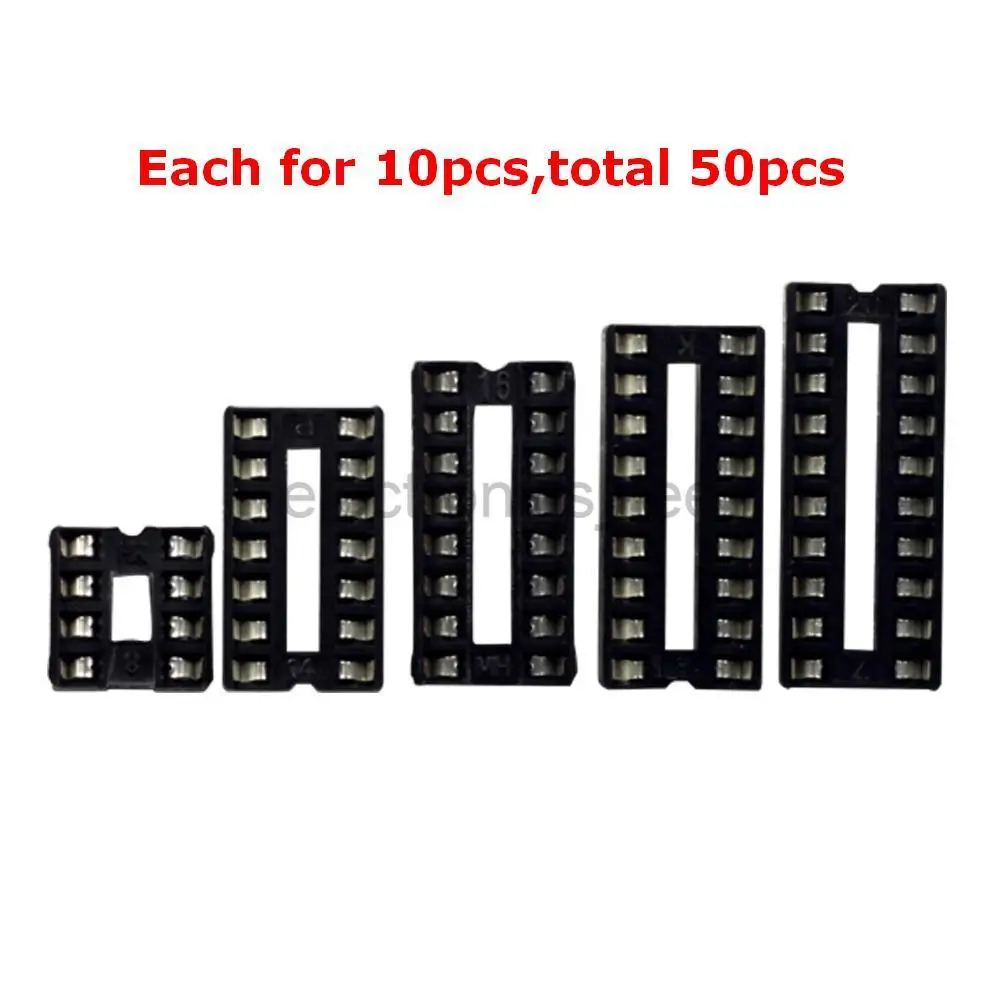 50pcs 8 14 16 18 20 Pin DIP IC Sockets Adaptor Solder Type Socket
