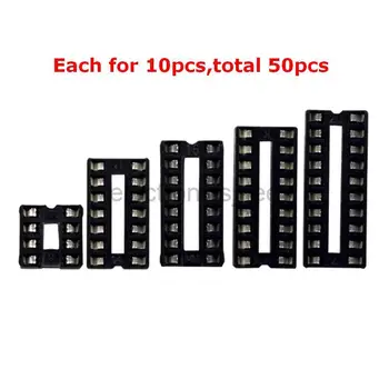 

50pcs 8 14 16 18 20 Pin DIP IC Sockets Adaptor Solder Type Socket