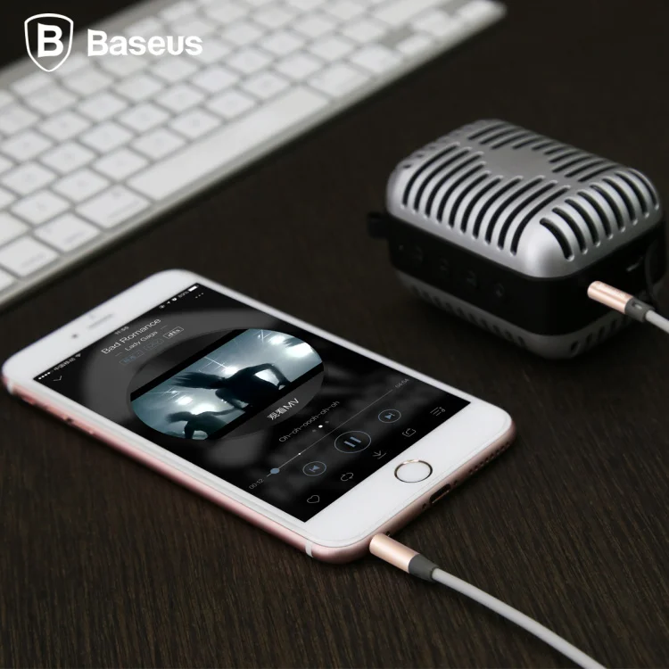Aux кабель Baseus 3 5 мм для автомобиля позолоченный аудиокабель разъем Мужской