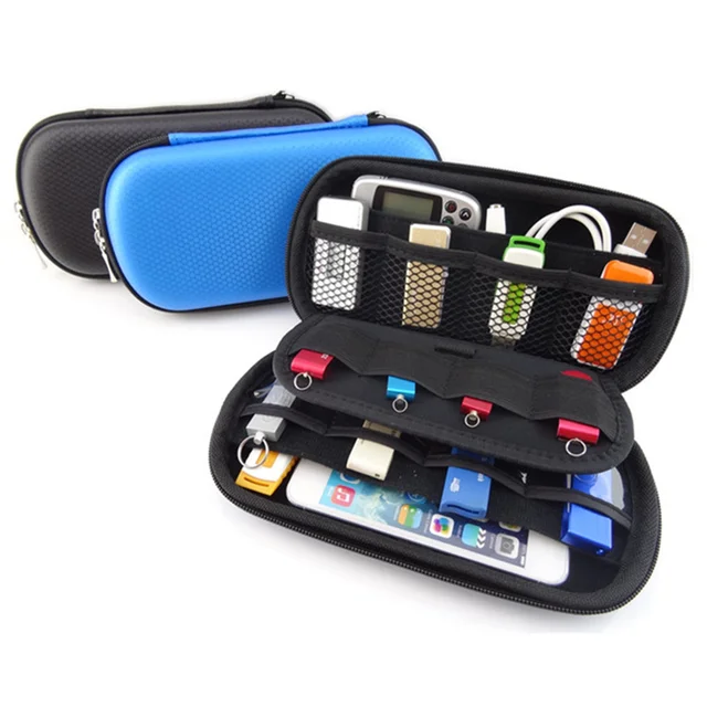 Electronic Gadgets Travel Organizer Storage Bag for USB Data Cable Flash Drive SD Card Phone