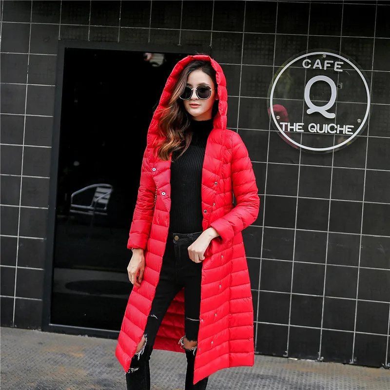 2018 Down Jacket Female Vintage A line Overcoat Ultralight Winter Down Coat Women Long Warm Parka With Belt 2018 Down Jacket Female Vintage A line Overcoat Ultralight Winter Down Coat Women Long Warm Parka With Belt