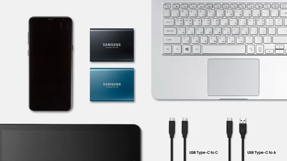 Samsung T5 портативный SSD 250 ГБ 500 1 ТБ 2 ТБ USB3.1 Внешние накопители USB 3,1 Gen2 и обратная совместимость с USB для ПК