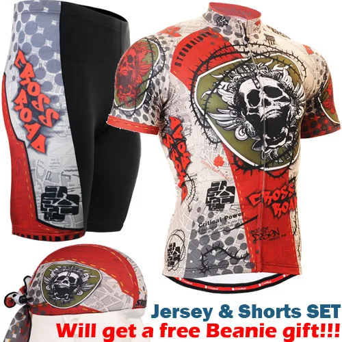 Новые мужские велосипедные Джерси Наборы велосипед с коротким рукавом костюм-Джерси Горный велосипед одежда рубашки велосипедные наборы - Цвет: Белый