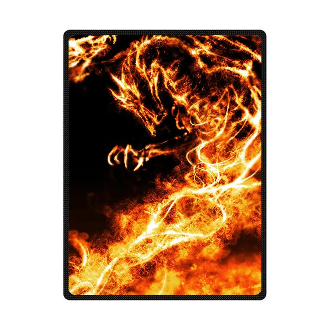 

SANMOU Custom Fire Dragon Art Design Fleece Throw Blanket Warm Reversible 58" x 80" (Large)