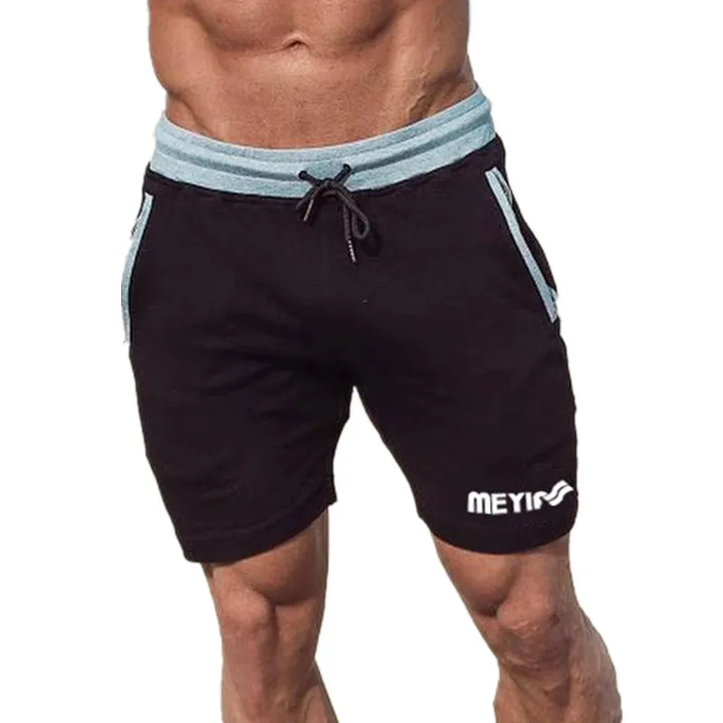 Мужские спортивные шорты для бега, хлопковые дышащие шорты для фитнеса, бодибилдинга, тренажерного зала, модные повседневные шорты для бега, брендовая одежда