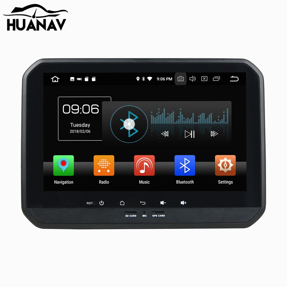 Best HUANVA Android 8.0 32G Car CD DVD Player GPS navigation For Suzuki IGNIS 2017 multimedia player tape recorder 8-Core navi Audio 5