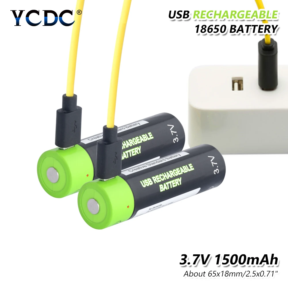 18650 USB перезаряжаемая литиевая батарея 1500 mAh кабель зарядное устройство Комплект для аккумуляторы с контроллером литий-полимерная литий-ионная батарея Bateria