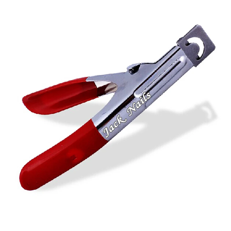 False Nail Tips Cutter,Red Stainless Steel Professional Nail Edge Clipper Acrylic Scissors,Manicure Pedicure Tools