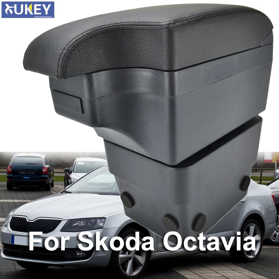 Стайлинг автомобиля черный Центральный консоль коробка для Skoda Octavia 2014 2017 Новый