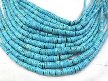 

Full strand 17inch Turquoise Stone Heishi Pinwheel Rondelle brown blue green white turquoise Gemstone Bead Necklace 6-12mm