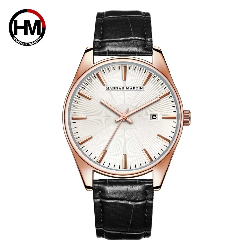 Hannah Martin Japan Quartz Movement High Quality Watch Men Leather Strap Calendar Waterproof Men Ladies Watches Dropshipping Hannah Martin Japan Quartz Movement High Quality Watch Men Leather Strap Calendar Waterproof Men Ladies Watches Dropshipping