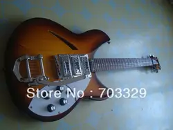 Новый Рик электрогитара Ricken Backer Bigsby тремоло махровые Vintage Sunburst коричневый Бесплатная доставка случае доступны Полу полый корпус