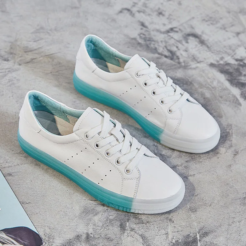 

2019 Summer Autumn Sneakers Women Genuine Leather Shoes Soft Comfortable Women Leisure Casual Shoes Girls Sport White Shoes