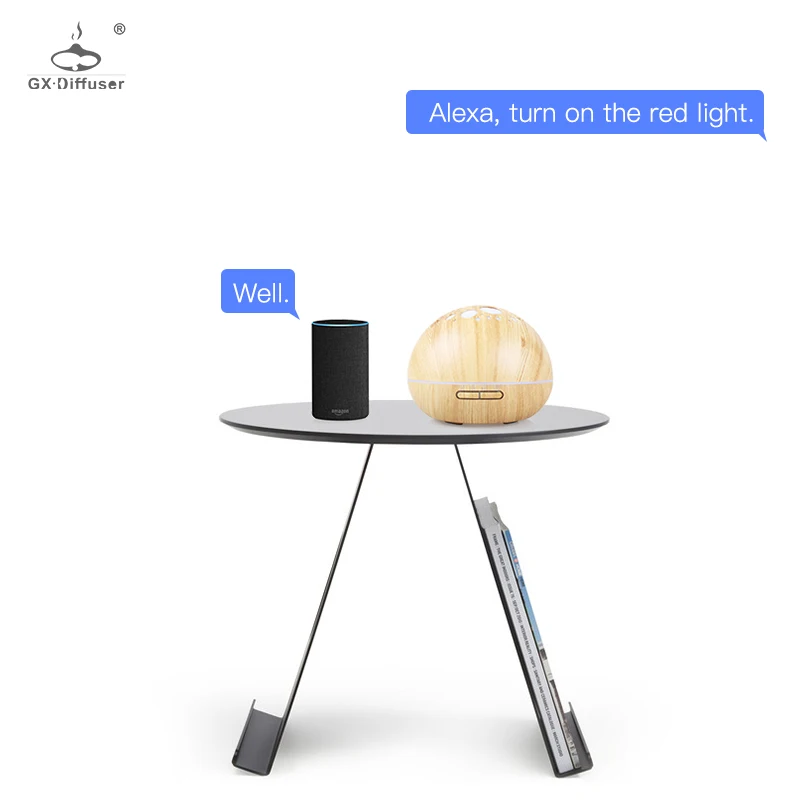 GX. Diffuser LED WiFi Smart Oil 300 мл увлажнитель воздуха ароматерапия Голосовое управление