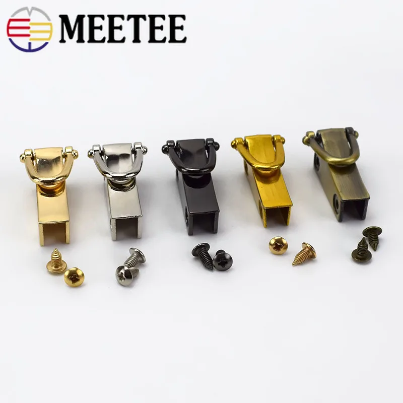 10/30 пар Meetee Сумки металлический стороны висит пряжки с зажимом мешок сумка на ремешке-цепочке застежка-крючок оборудования кожаные аксессуары