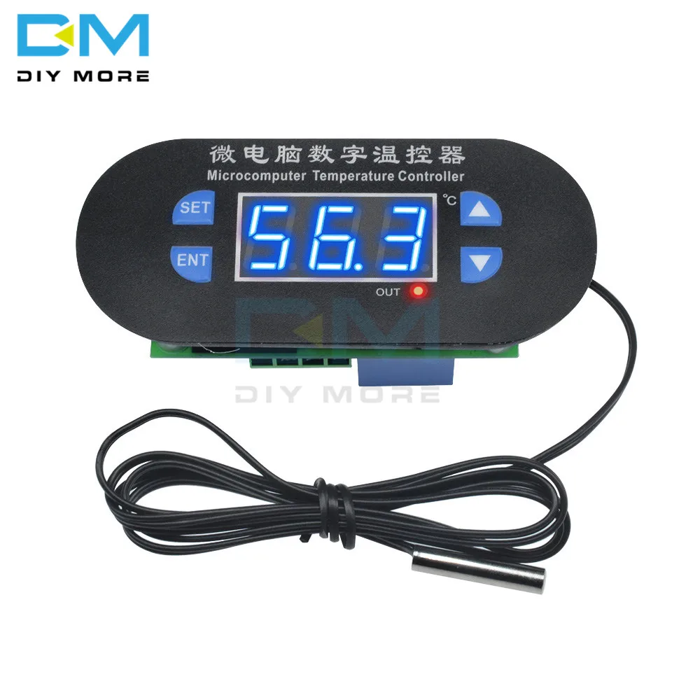 Blue LED W1308 12V Digital Thermostat Temperature Alarm Controller Sensor Meter