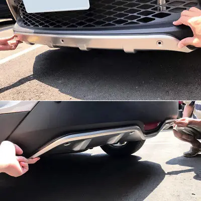 

Front + Rear Bumper Protector Skid Plate 2pcs For Toyota C-HR 2016 2017 2018