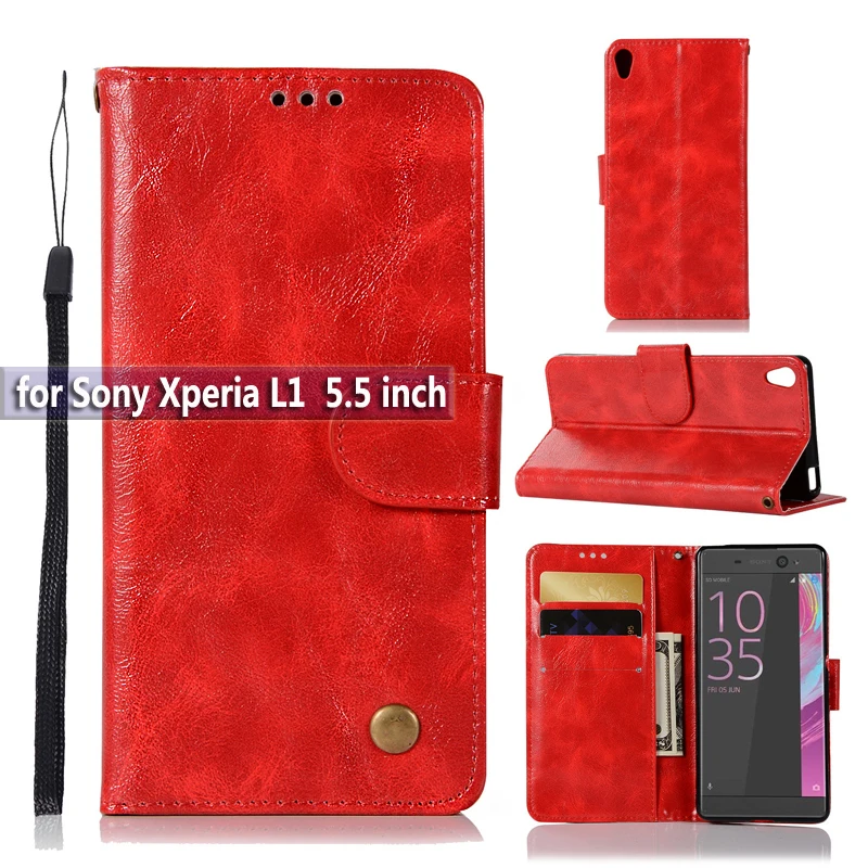 Cases for Sony Xperia L1 Case Cover Wallet Flip Oil