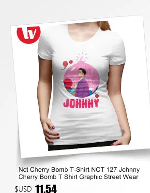 Футболка Nct Cherry Bomb NCT 127, футболка CHERRY BOMB с круглым вырезом и коротким рукавом, женская черная футболка из 100 хлопка, модная женская футболка