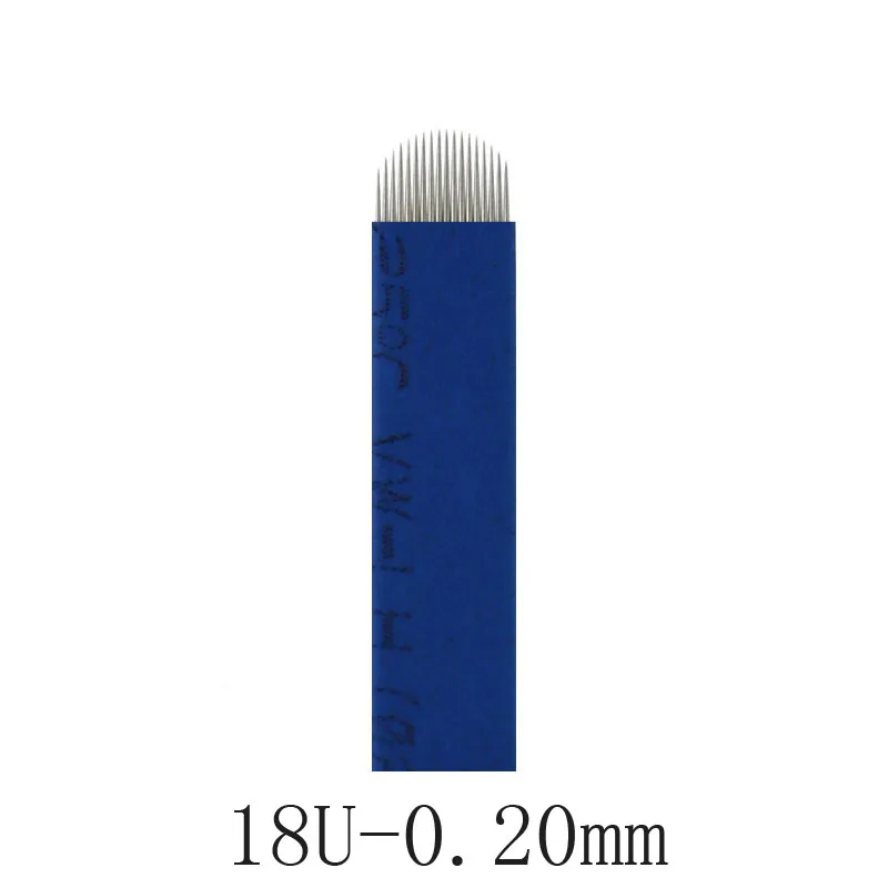 Игла для тату-машинок 0,16/0,18/0,20/0,25 мм, 50 шт в наборе, 18U Форма микроблейдинг бровей Иглы для противотуманных фар для бровей Вышивка Иглы