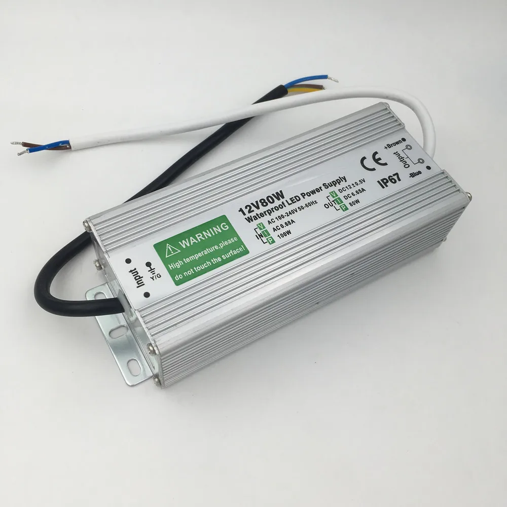 DC 12V светодиодный Питание 60 Вт 80 100 150 импульсный трансформатор Водонепроницаемый