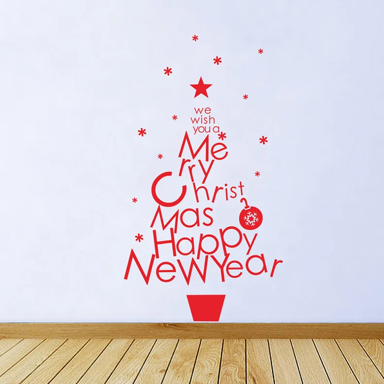 Nueva DIY feliz Navidad Adhesivos de pared Decoración Papá Noel vinilo removible decalques Navidad pegatinas de pared Venta caliente