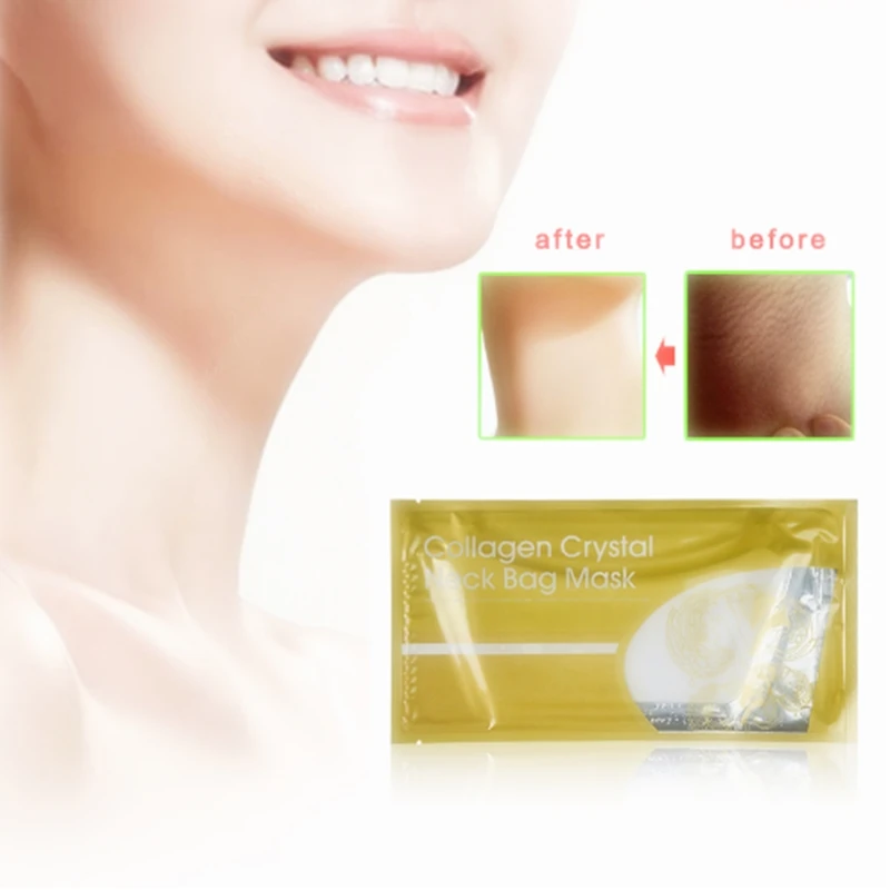 воротник для шеи Отбеливающий Anti Aging против морщин Золотая кристаллами коллагена