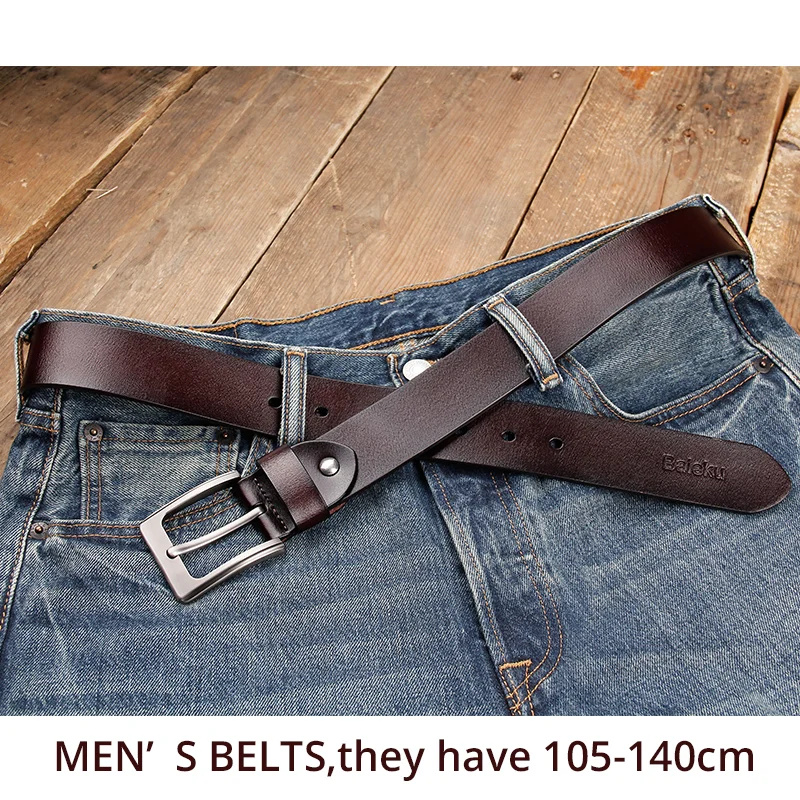 Mens Pin Buckle Belt,Genuine Leather Casual Jean Trouser Retro Belt