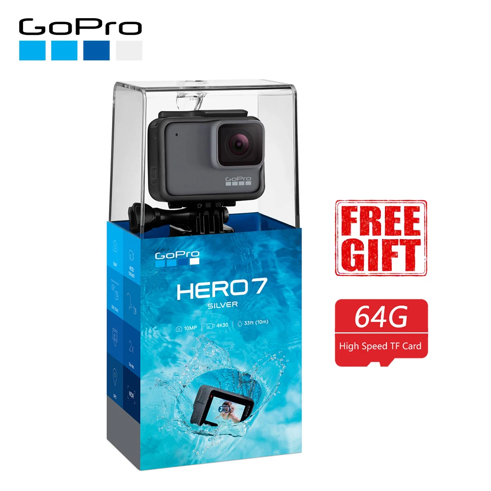 

GoPro HERO7 Silver - Waterproof Digital Action Camera with Touch Screen 4K HD Video 10MP Photos