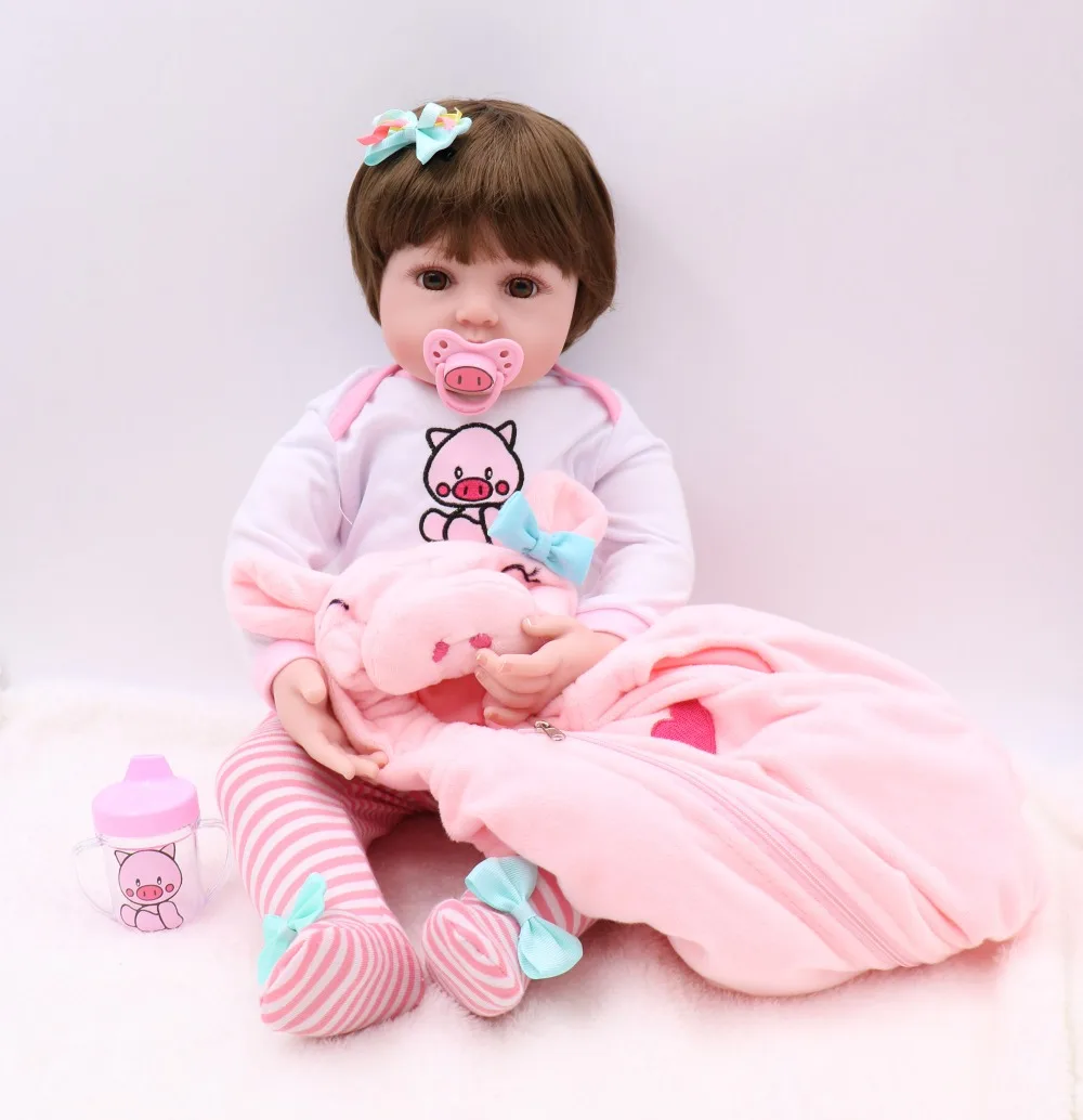 

60cm High-end vinyl silicone reborn baby doll toy newborn princess toddler bebe birthday lol dolls gift bedtime play house toy