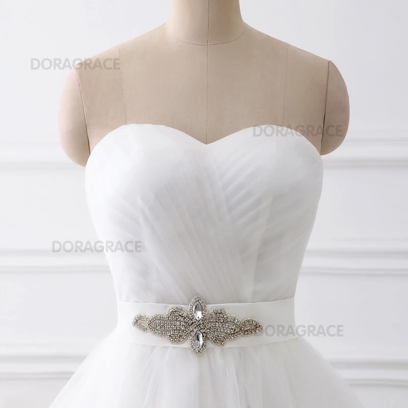 Doragrace vestidos de novia в наличии возлюбленная безрукий Тюль свадебное платье невесты