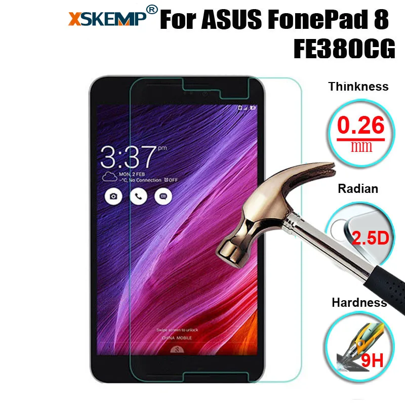 Ультрапрозрачное закаленное стекло XSKEMP 9H 0 3 мм для ASUS FonePad 8 FE380CG защита от царапин