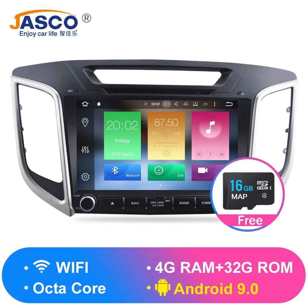 

IPS Android 9.0 Car Stereo DVD Radio GPS Navigation Player For Hyundai ix25 Creta 2014-2018 Video Multimedia Bluetooth Headunit