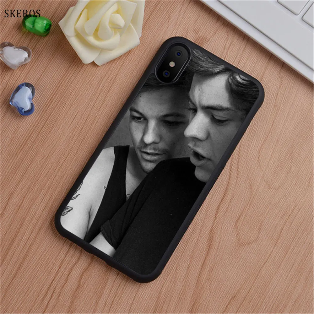 SKEROS Louis Tomlinson Larry Harry styles one direction phone case for iphone X 4 4s 5 5s 6 6s 7 8 6 plus 6s plus 7 & 8 plus #B