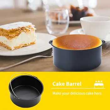 

6PCS Home Air Fryer Set Kitchen Tool with Baking Basket Pizza Plate Bread Shelf Skewer Rack Pot Holder Pot Pad